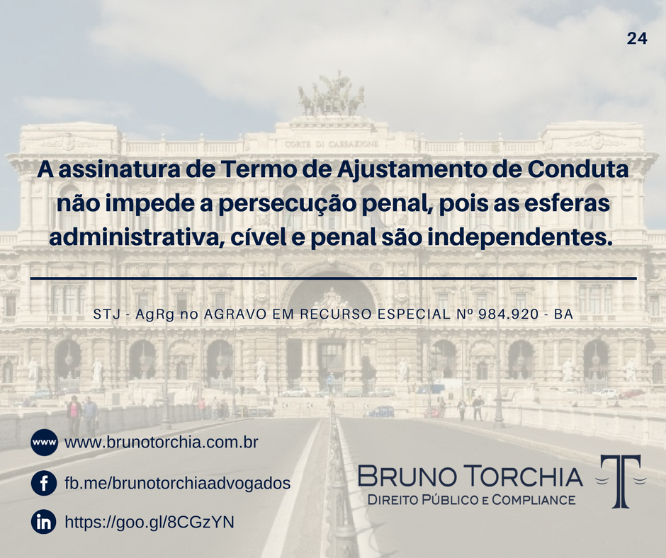 A assinatura de TAC não impede a persecução penal