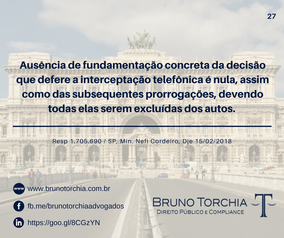 Ausência de fundamentação concreta da decisão que defere a interceptação telefônica é nula